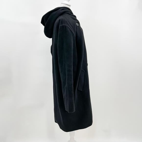 Max Mara Trench Teddy Coat Wool Long Alpaca Winter Black Vintage Authentic 12 - Picture 2 of 14